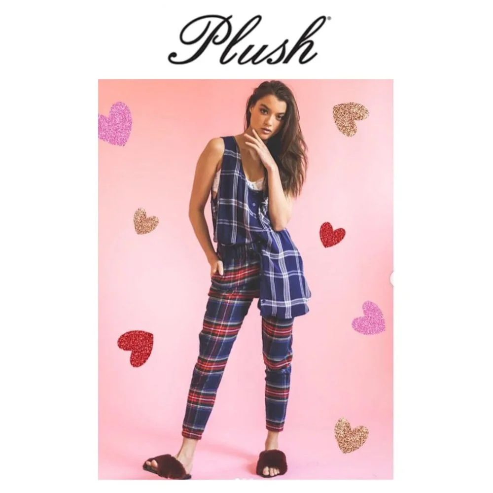Plush Ultra Cozy Plaid Flannel Joggers